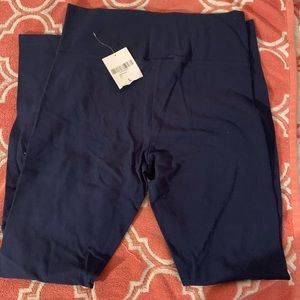 F21 Cotton-Blend Leggings Navy